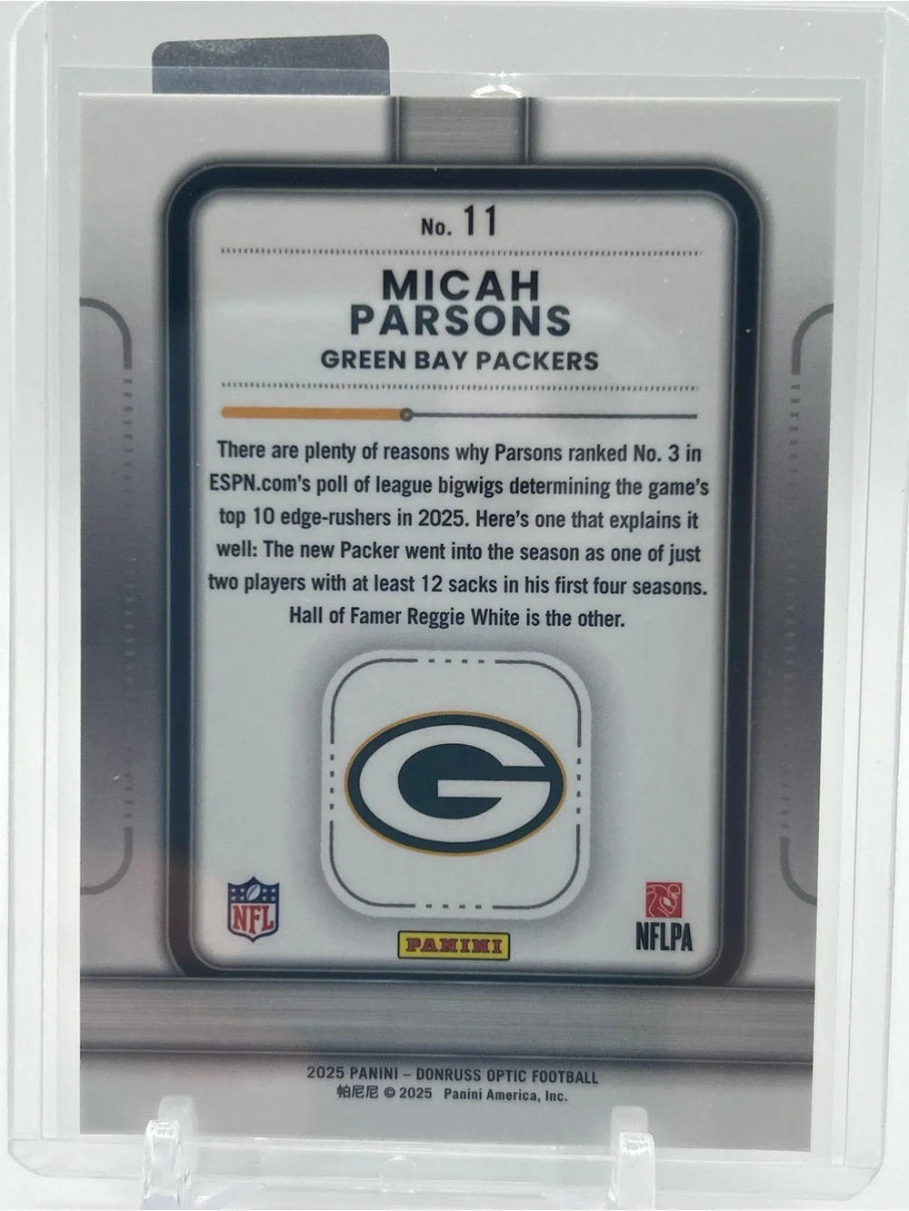 Micah Parsons Football Card 🏈 Play Action
